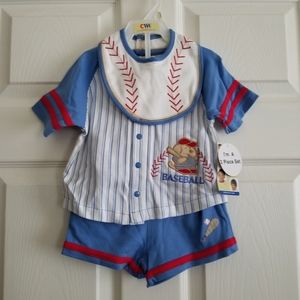 Infant Boy Baseball Themed Outfit